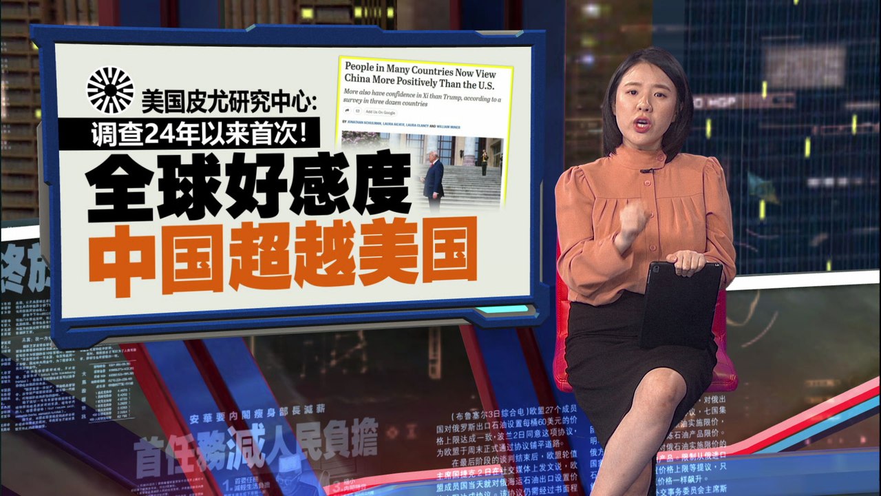 调查24年以来首次！   美国皮尤研究中心：中国全球好感度超越美国