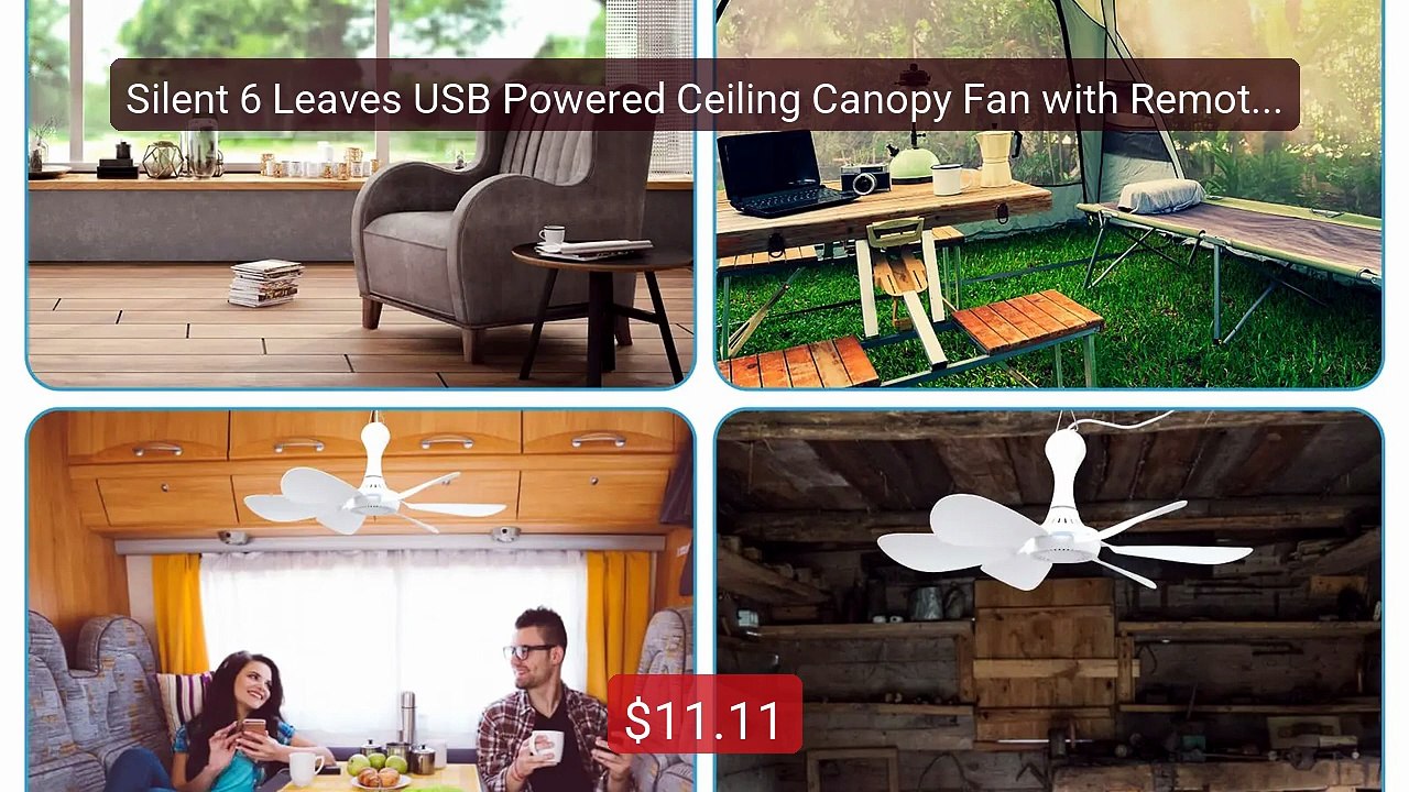 Silent 6 Leaves USB Powered Ceiling Canopy Fan with Remote ... -- Top Pick 2026 | Unbeatable Price!