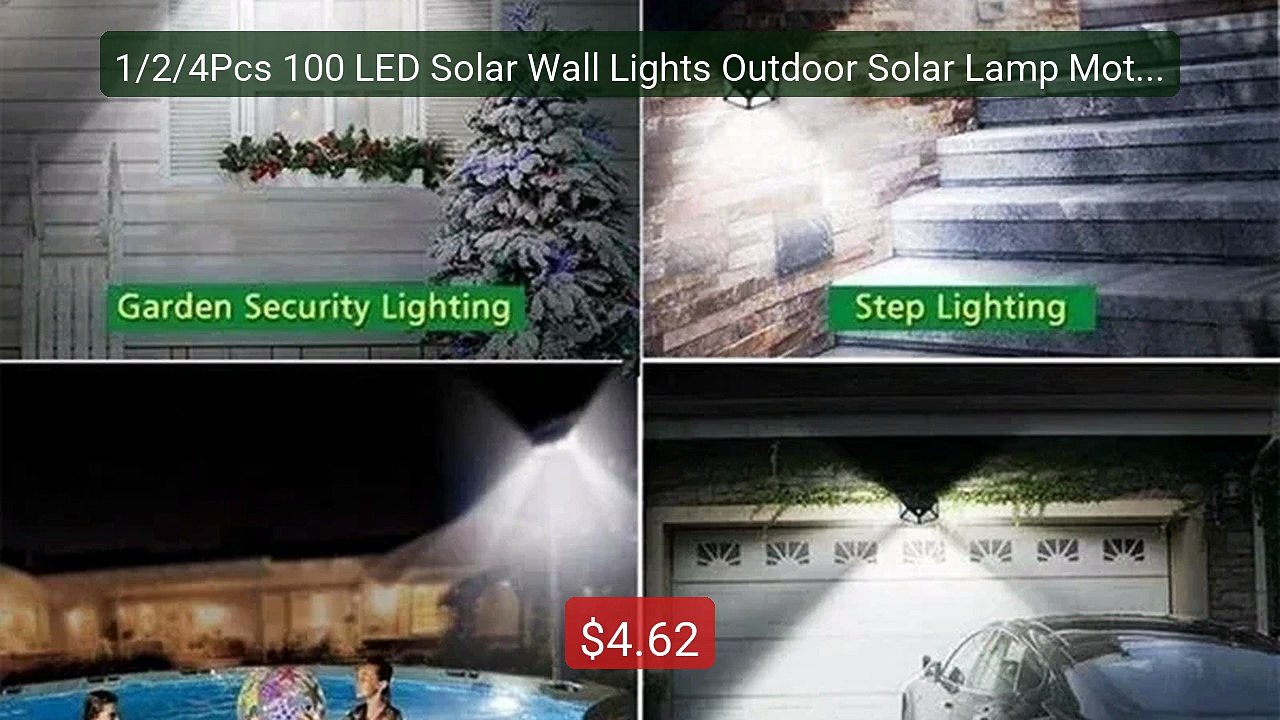 1/2/4Pcs 100 LED Solar Wall Lights Outdoor Solar Lamp Motion Sensor... -- Top Rated 2026 | Buy Now!