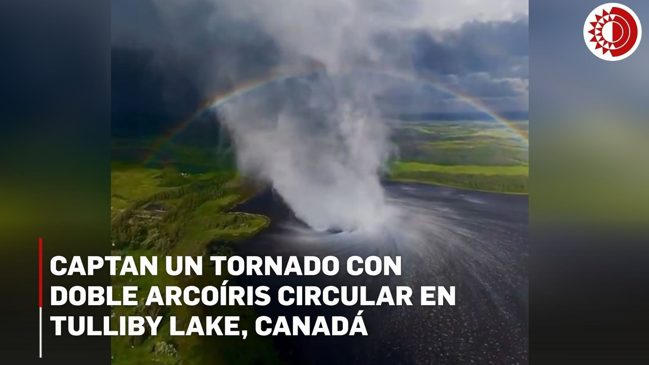 ¿Cómo se forma un tornado EF3 al lado de un arcoíris doble?