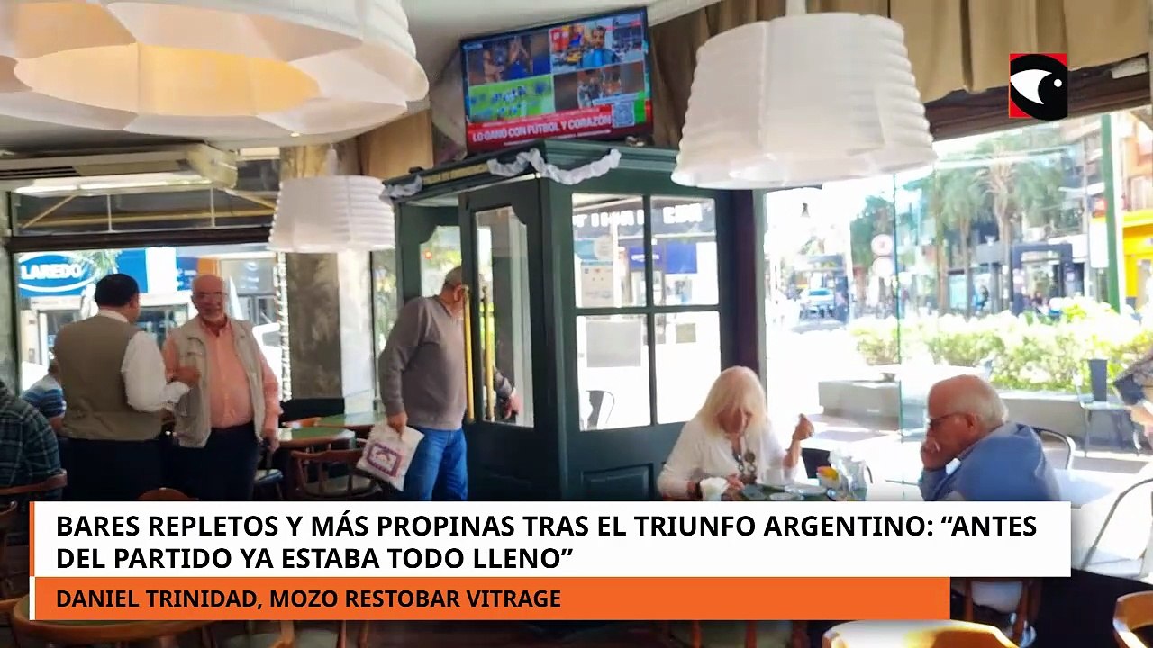 Bares repletos y más propinas tras el triunfo argentino Antes del partido ya estaba todo lleno