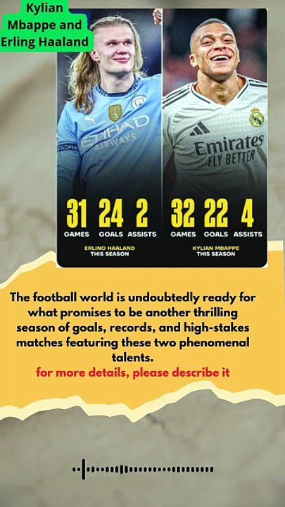 Kylian Mbappe and Erling Haaland are set to put on a show this season #football
