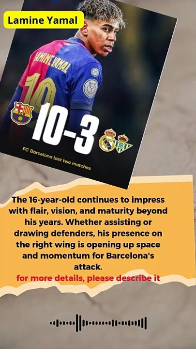 lamine yamal Barcelona have scored 10 goals and conceded just 3 in their last two games#football