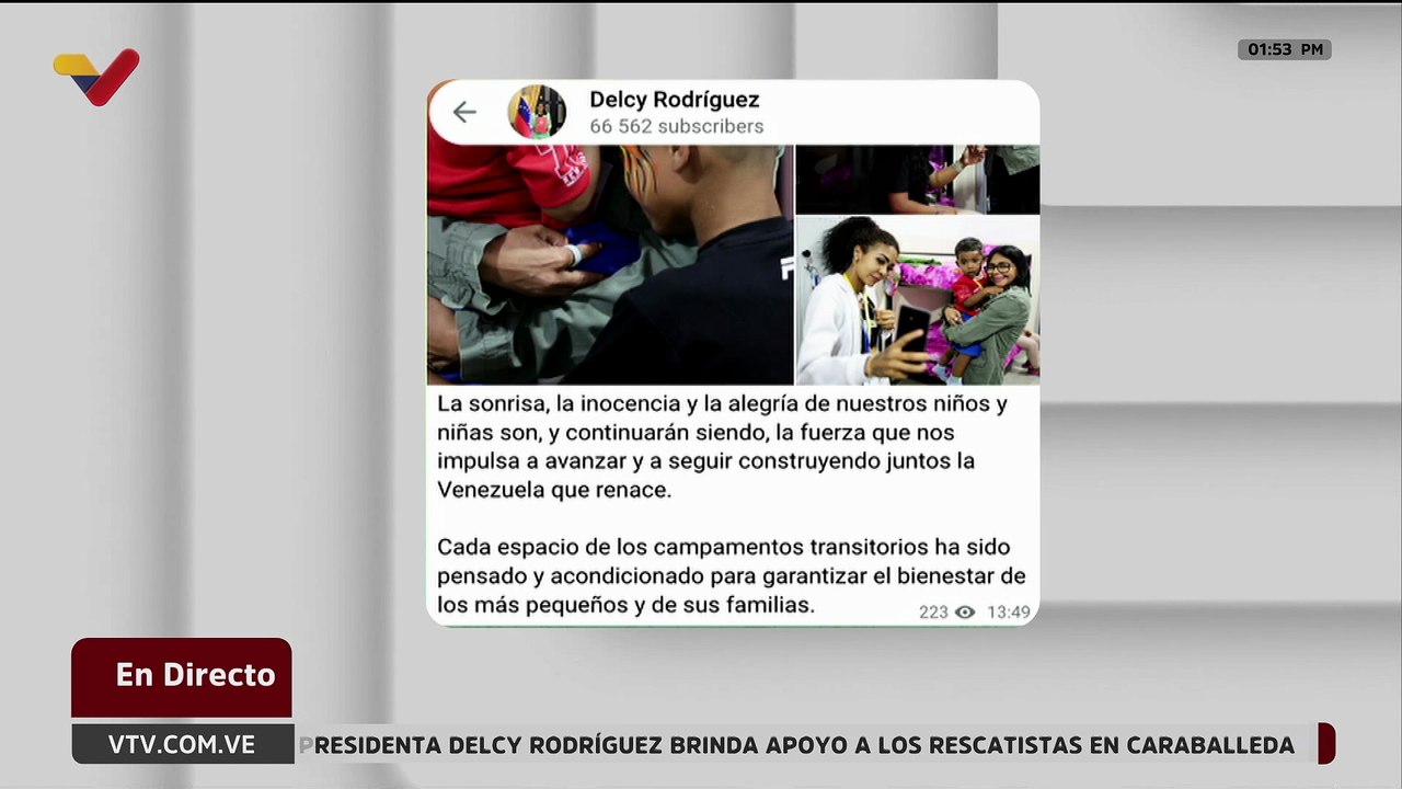 Presidenta Delcy Rodríguez: La sonrisa de los niños y niñas son la fuerza que nos impulsa a avanzar