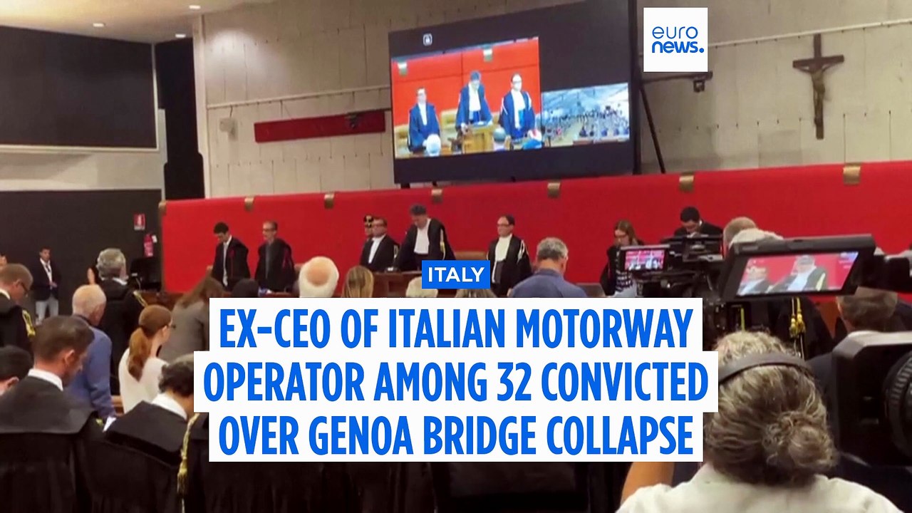 Ex-CEO of Italian motorway operator among 32 convicted over Genoa bridge collapse