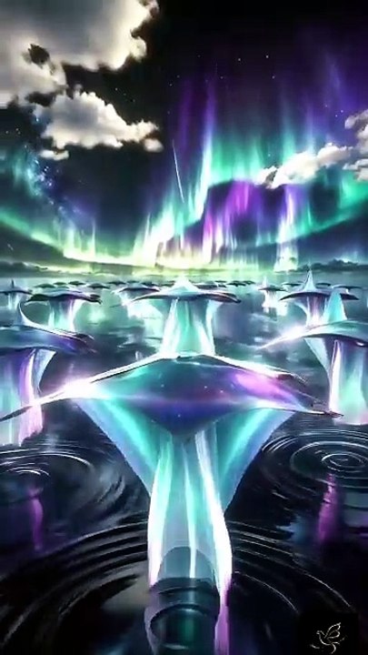 Aurora Manta Rays Across an Endless Mirror Ocean | Cinematic Surreal Fantasy in 4K