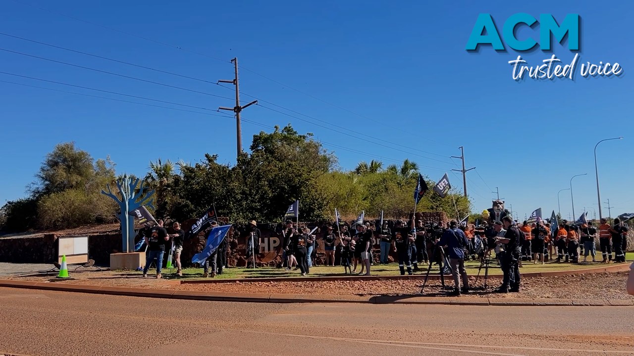 BHP port workers take action in historic Pilbara strike