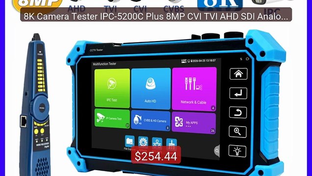 8K Camera Tester IPC-5200C Plus 8MP CVI TVI AHD SDI Analog 6 ... Amazing Value 2026 | Must Have!