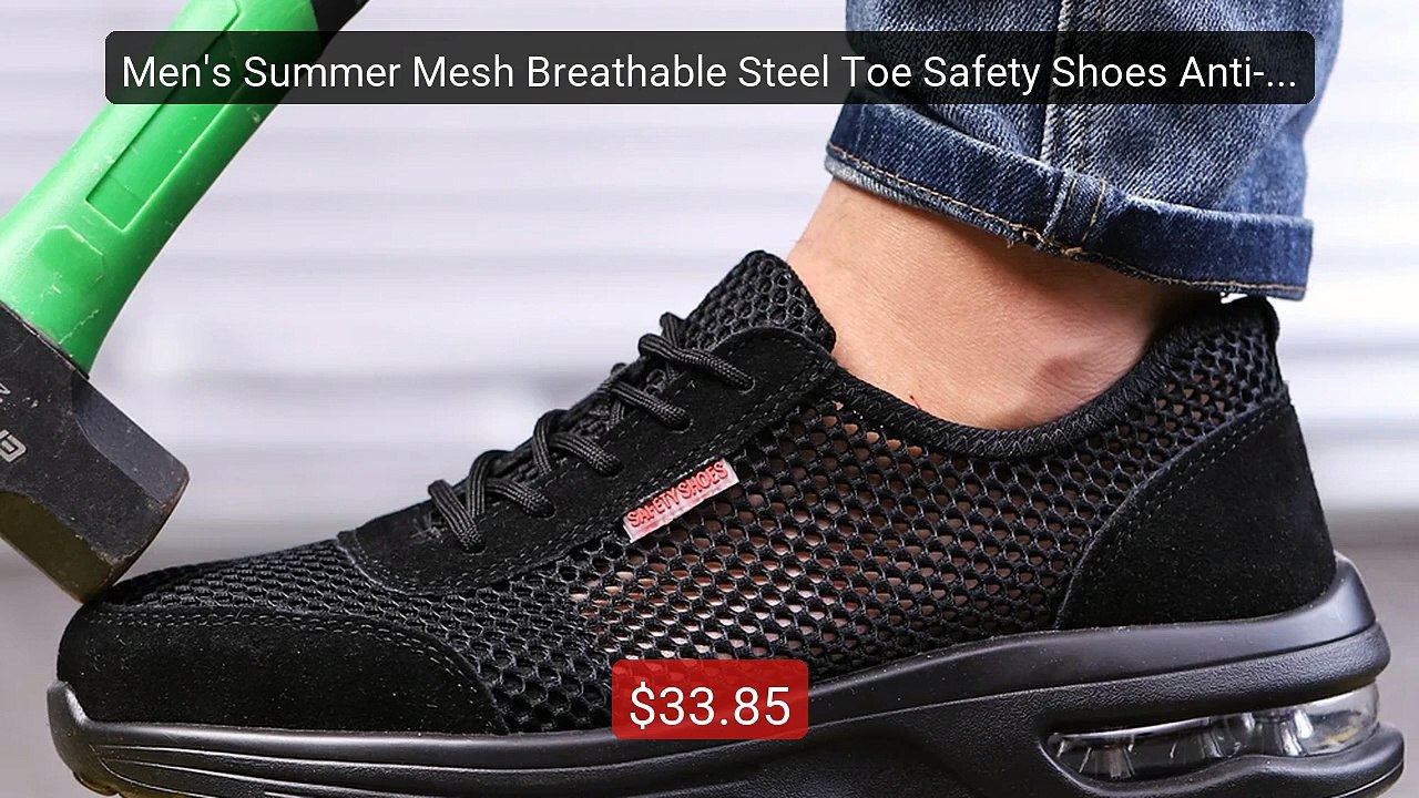 Men's Summer Mesh Breathable Steel Toe Safety Shoes Anti-Smash... -- Best Buy 2026 | Great Quality!
