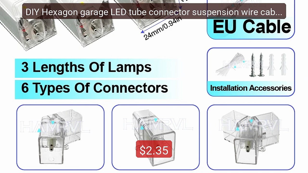 DIY Hexagon garage LED tube connector suspension wire cable access... -- Best Deal 2026 | Shop Now!