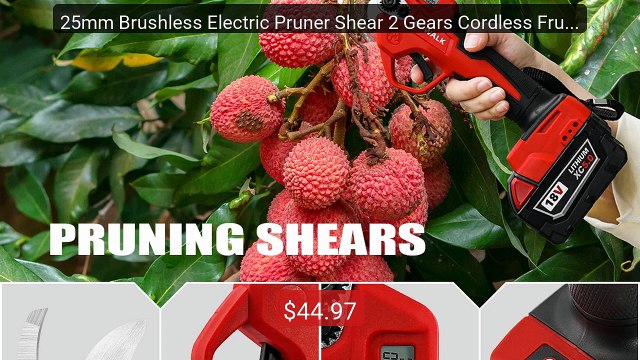 25mm Brushless Electric Pruner Shear 2 Gears Cordless Fruit T... Amazing Value 2026 | Must Have!