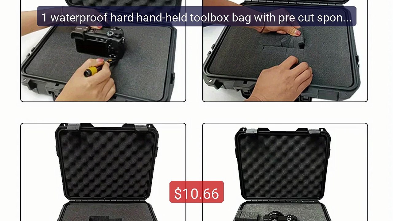 1 waterproof hard hand-held toolbox bag with pre cut sponge... -- Top Pick 2026 | Unbeatable Price!