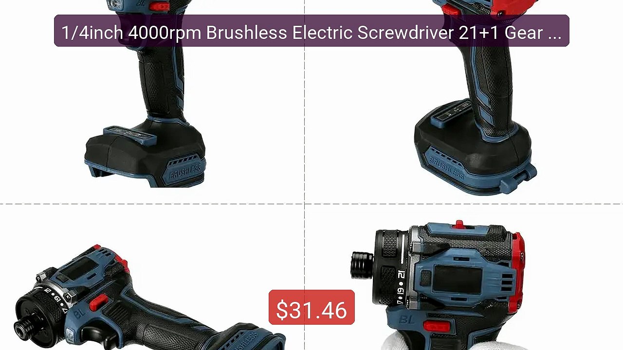 1/4inch 4000rpm Brushless Electric Screwdriver 21+1 Gear Two S... -- Best Buy 2026 | Great Quality!
