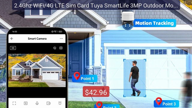 2.4Ghz WiFi/4G LTE Sim Card Tuya SmartLife 3MP Outdoor Motion ... Best Buy 2026 | Great Quality!