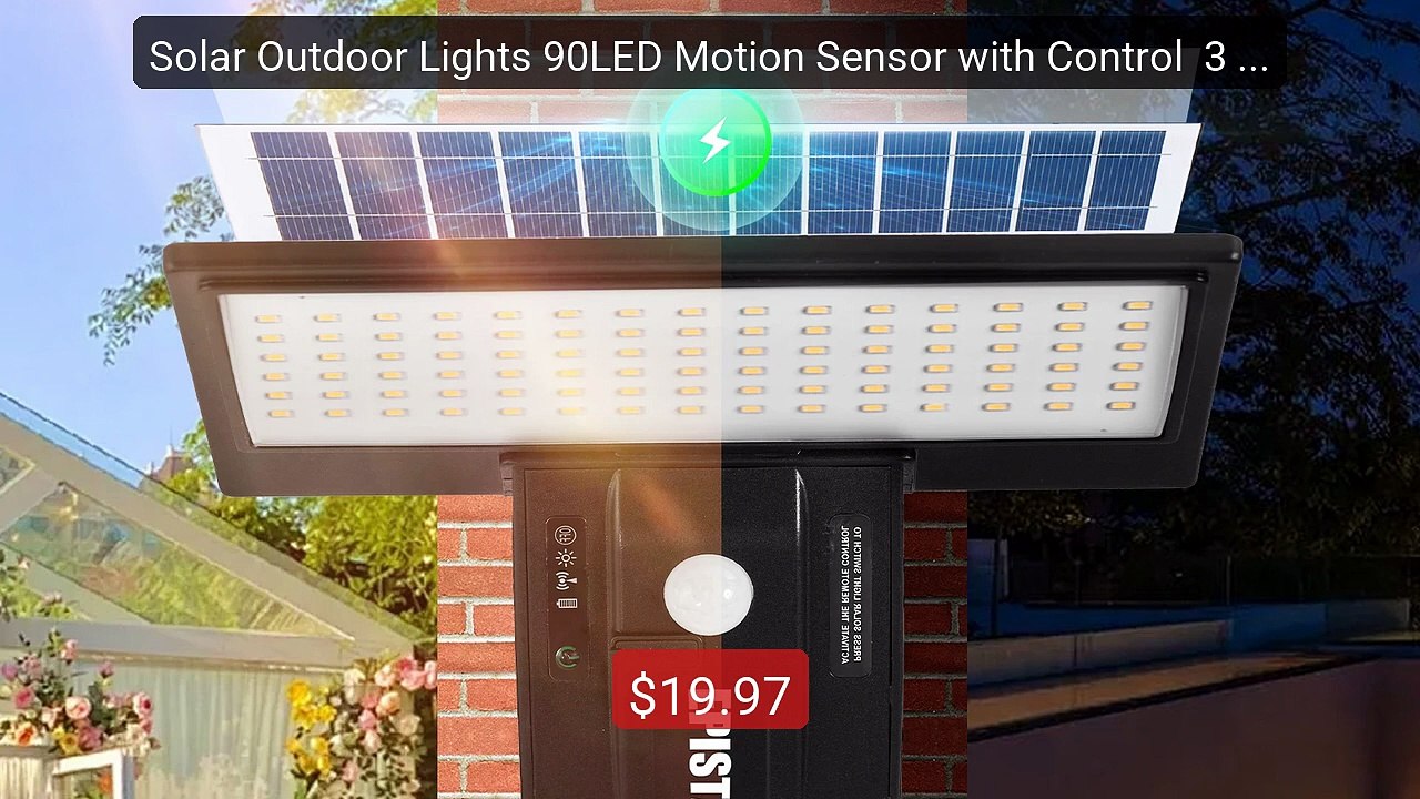 Solar Outdoor Lights 90LED Motion Sensor with Control  3 Color 4Mo... -- Best Deal 2026 | Shop Now!