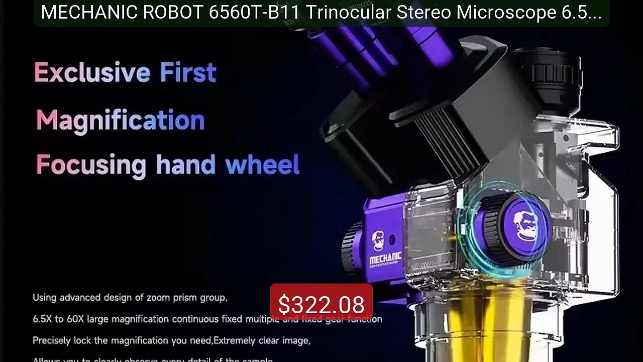 MECHANIC ROBOT 6560T-B11 Trinocular Stereo Microscope 6.5X-60... -- Amazing Value 2026 | Must Have!