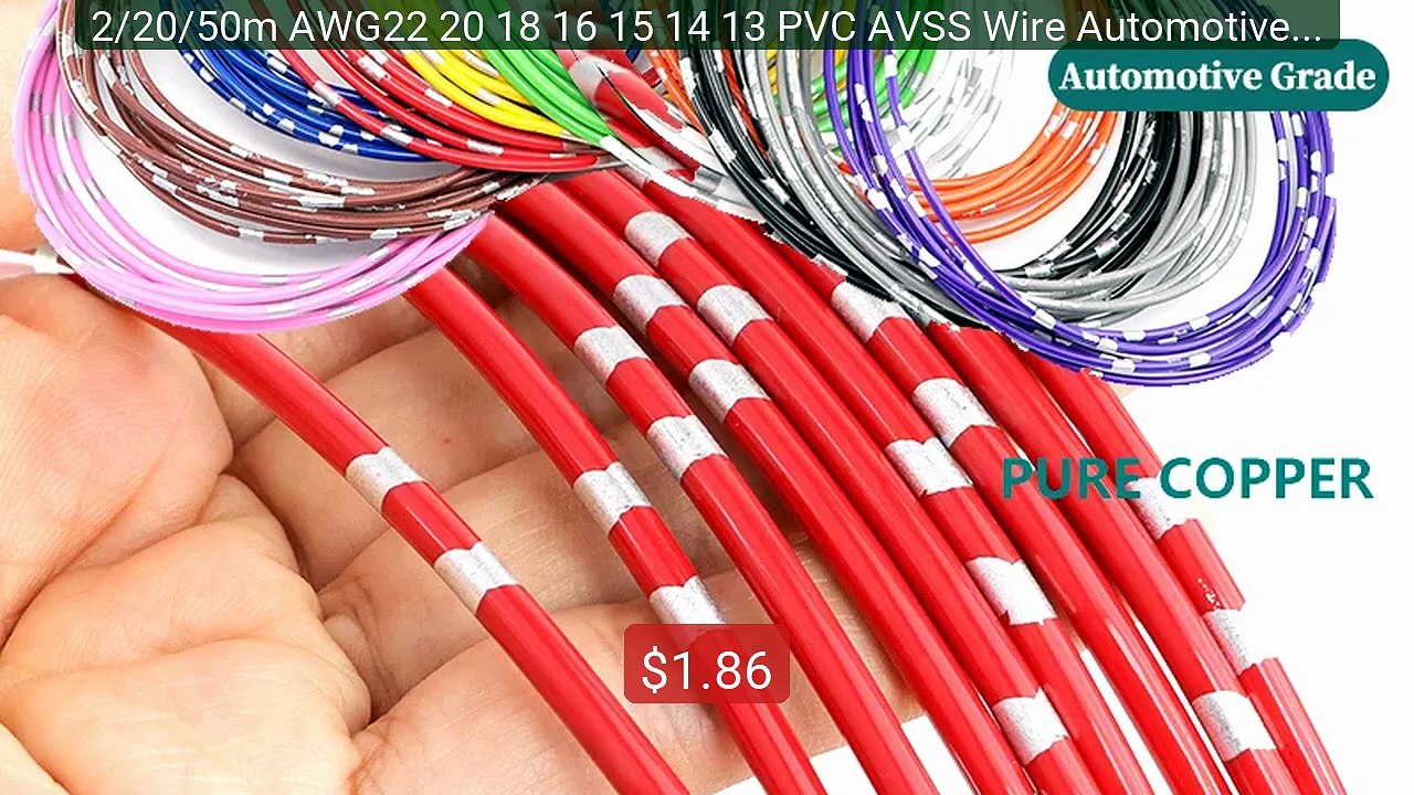 2/20/50m AWG22 20 18 16 15 14 13 PVC AVSS Wire Automotive Cables  I... -- Top Rated 2026 | Buy Now!