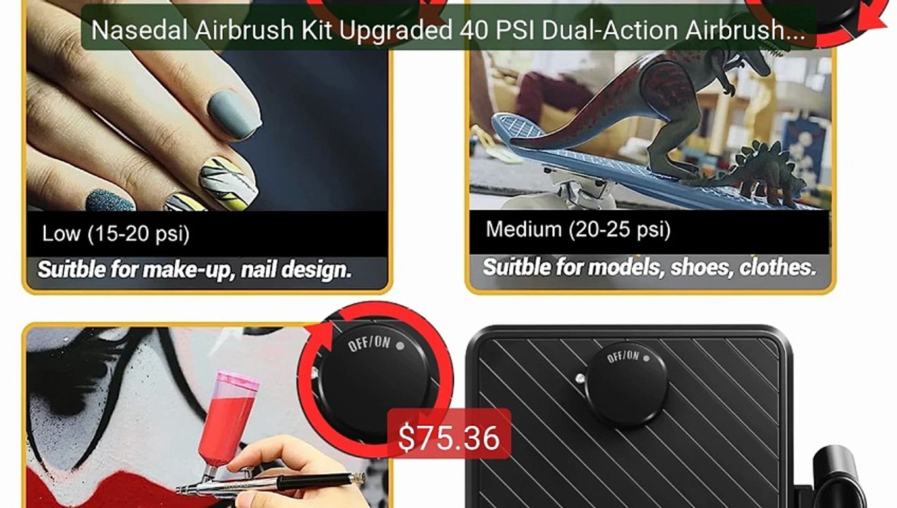 Nasedal Airbrush Kit Upgraded 40 PSI Dual-Action Airbrush Comp... -- Hot Deal 2026 | Limited Offer!