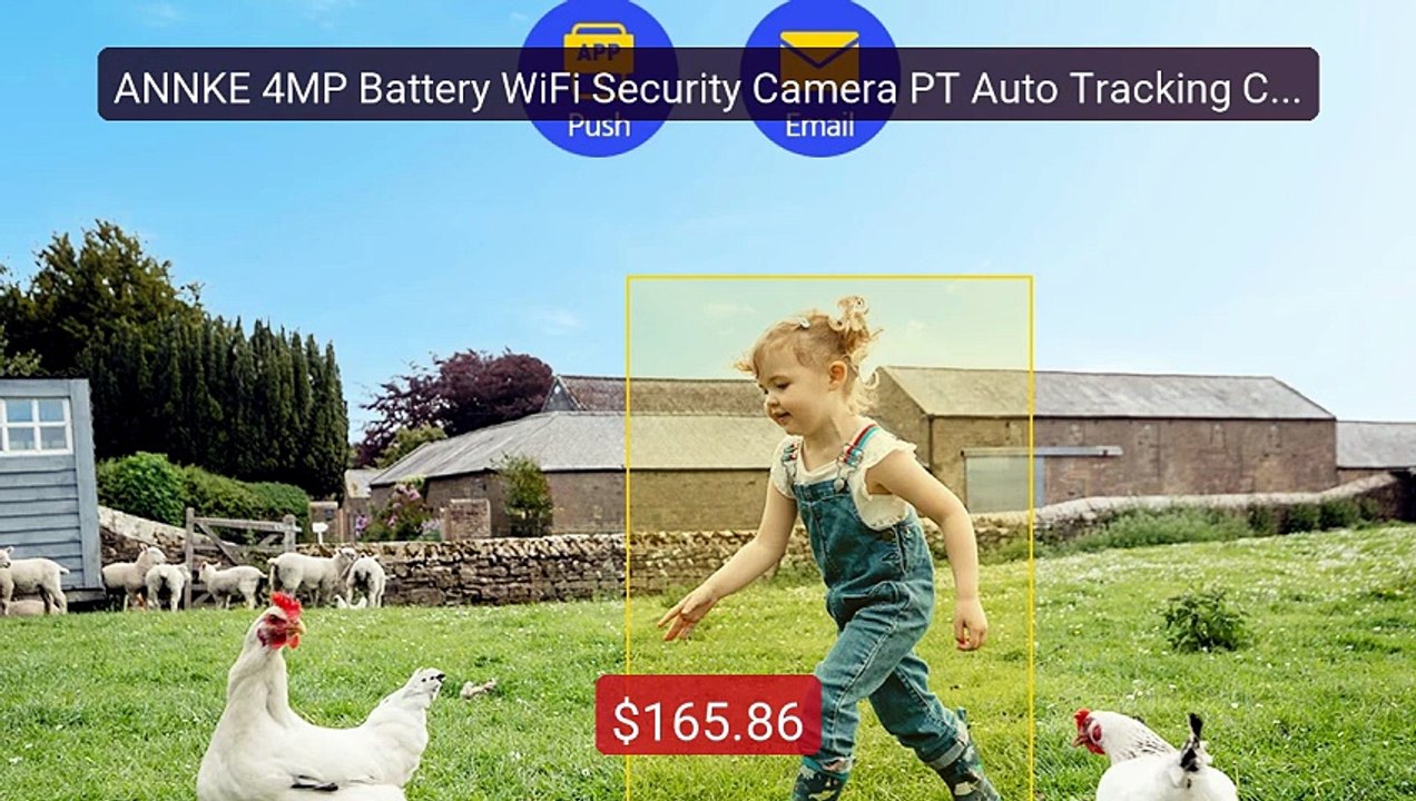 ANNKE 4MP Battery WiFi Security Camera PT Auto...