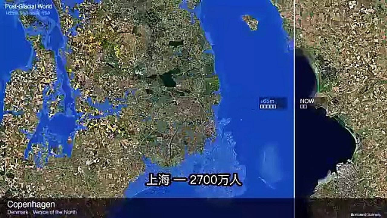 Sea Level Rise +65m: 12 Cities Under Water | Satellite Flyover