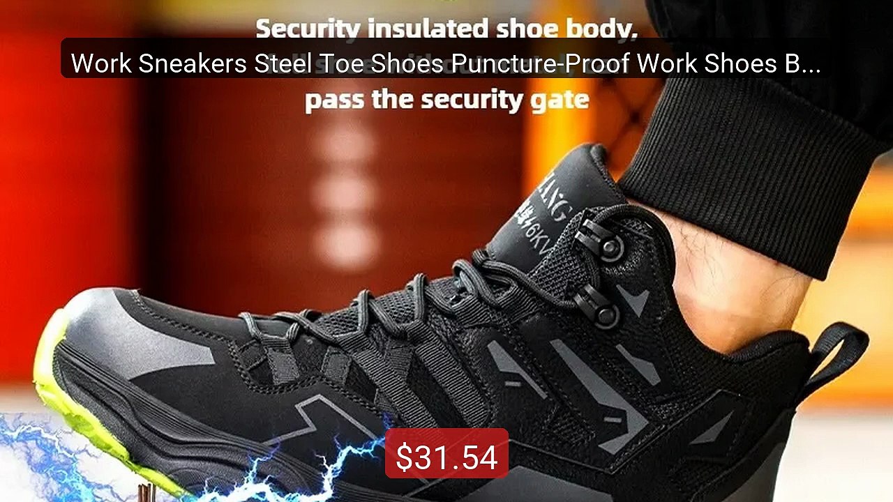 Work Sneakers Steel Toe Shoes Puncture-Proof Wo...