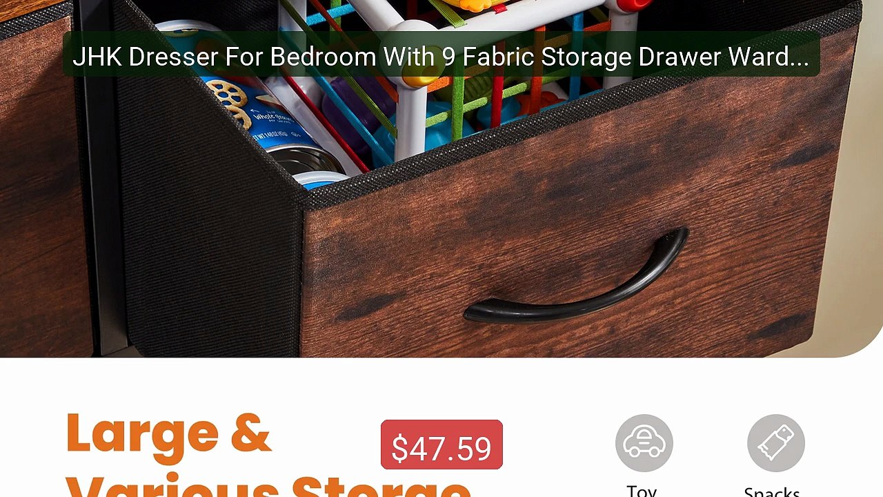 JHK Dresser For Bedroom With 9 Fabric Storage Drawer Wardrobe ... -- Hot Deal 2026 | Limited Offer!