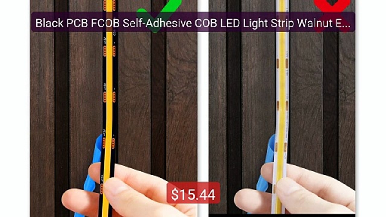 Black PCB FCOB Self-Adhesive COB LED Light Strip Walnut Embed... -- Amazing Value 2026 | Must Have!