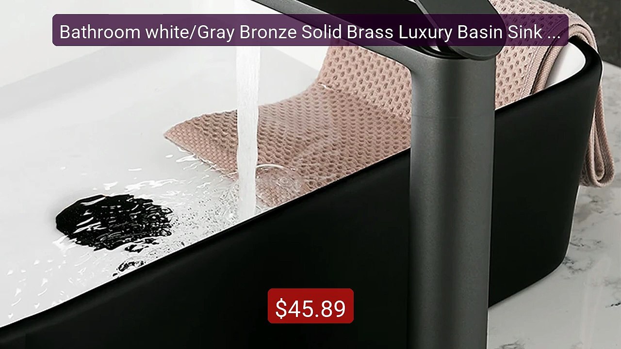 Bathroom white/Gray Bronze Solid Brass Luxury Basin Sink Tall... -- Amazing Value 2026 | Must Have!