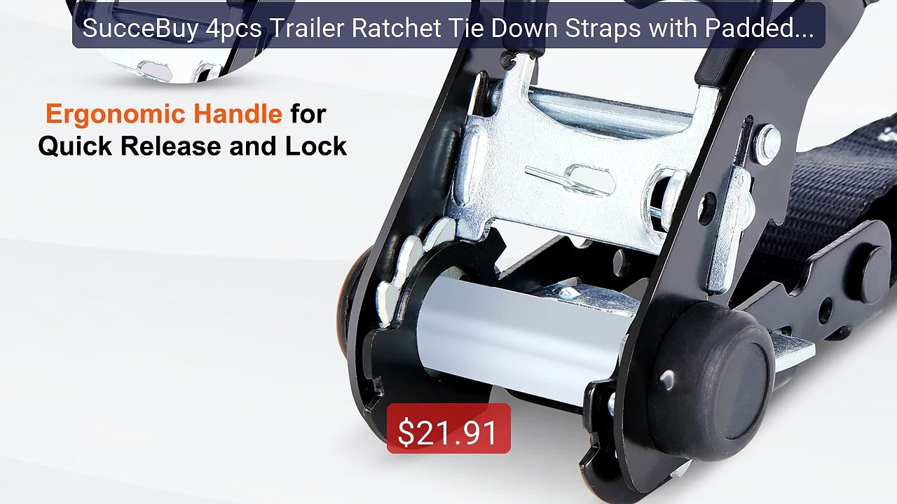 SucceBuy 4pcs Trailer Ratchet Tie Down Straps with Padded Handles ... -- Best Deal 2026 | Shop Now!