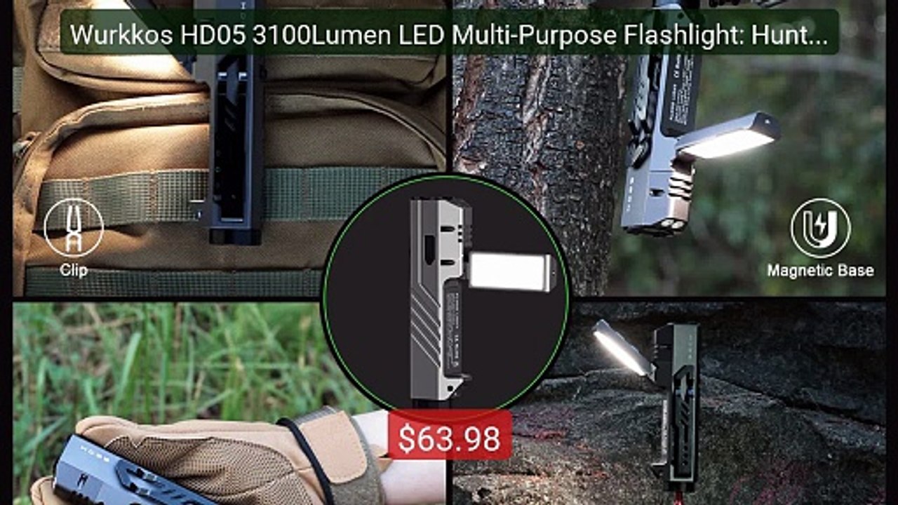 Wurkkos HD05 3100Lumen LED Multi-Purpose Flashlight: Hunting and Hi... -- Top Rated 2026 | Buy Now!
