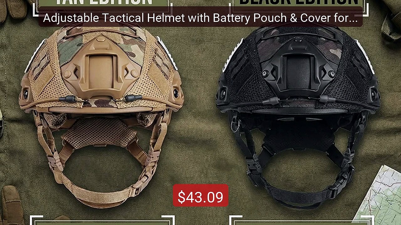 Adjustable Tactical Helmet with Battery Pouch & Cover for Airsoft,... -- Best Deal 2026 | Shop Now!