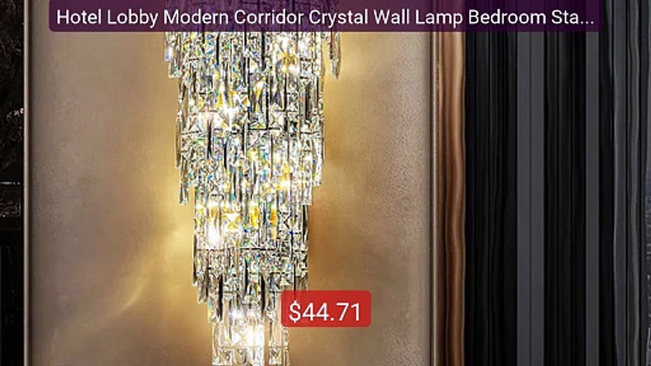 Hotel Lobby Modern Corridor Crystal Wall Lamp Bedroom Staircas... -- Best Buy 2026 | Great Quality!