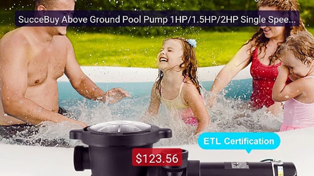 SucceBuy Above Ground Pool Pump 1HP/1.5HP/2HP Single Speed wit... -- Best Buy 2026 | Great Quality!