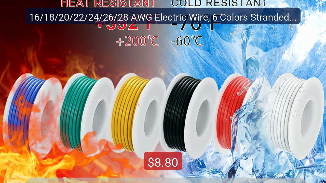 16/18/20/22/24/26/28 AWG Electric Wire, 6 Colors Stranded Tinn... -- Best Buy 2026 | Great Quality!