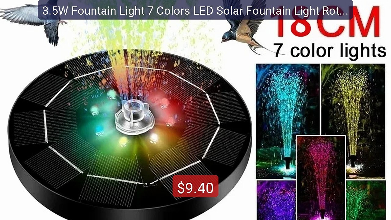 3.5W Fountain Light 7 Colors LED Solar Fountain Light Rotating... -- Hot Deal 2026 | Limited Offer!