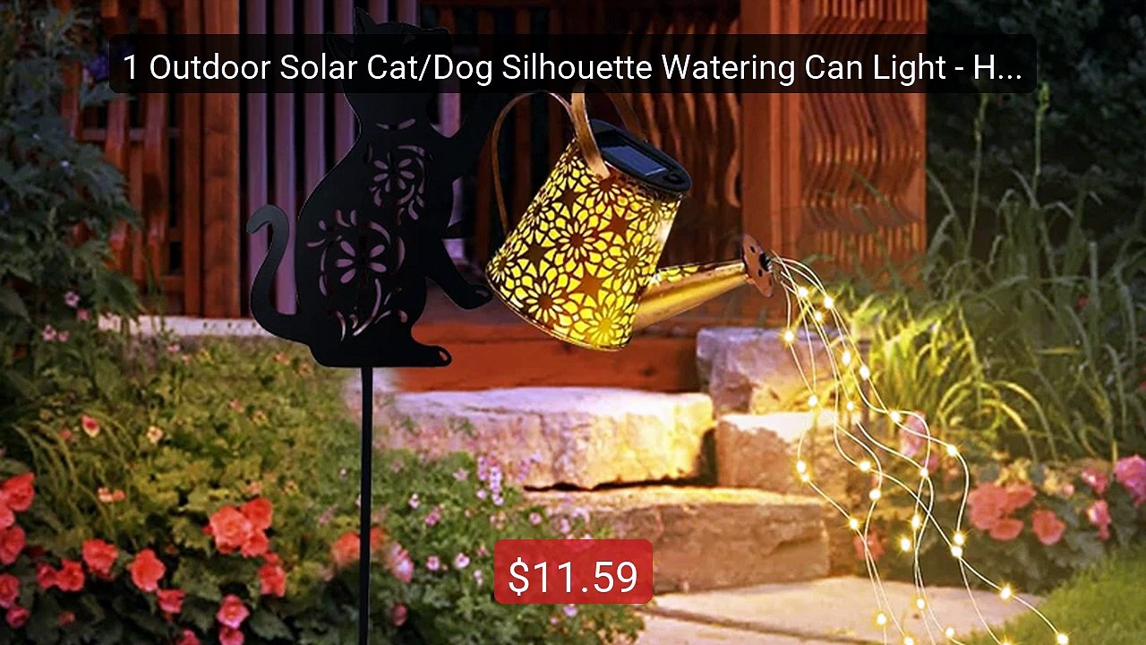 1 Outdoor Solar Cat/Dog Silhouette Watering Can Light - Hanging So... -- Best Deal 2026 | Shop Now!