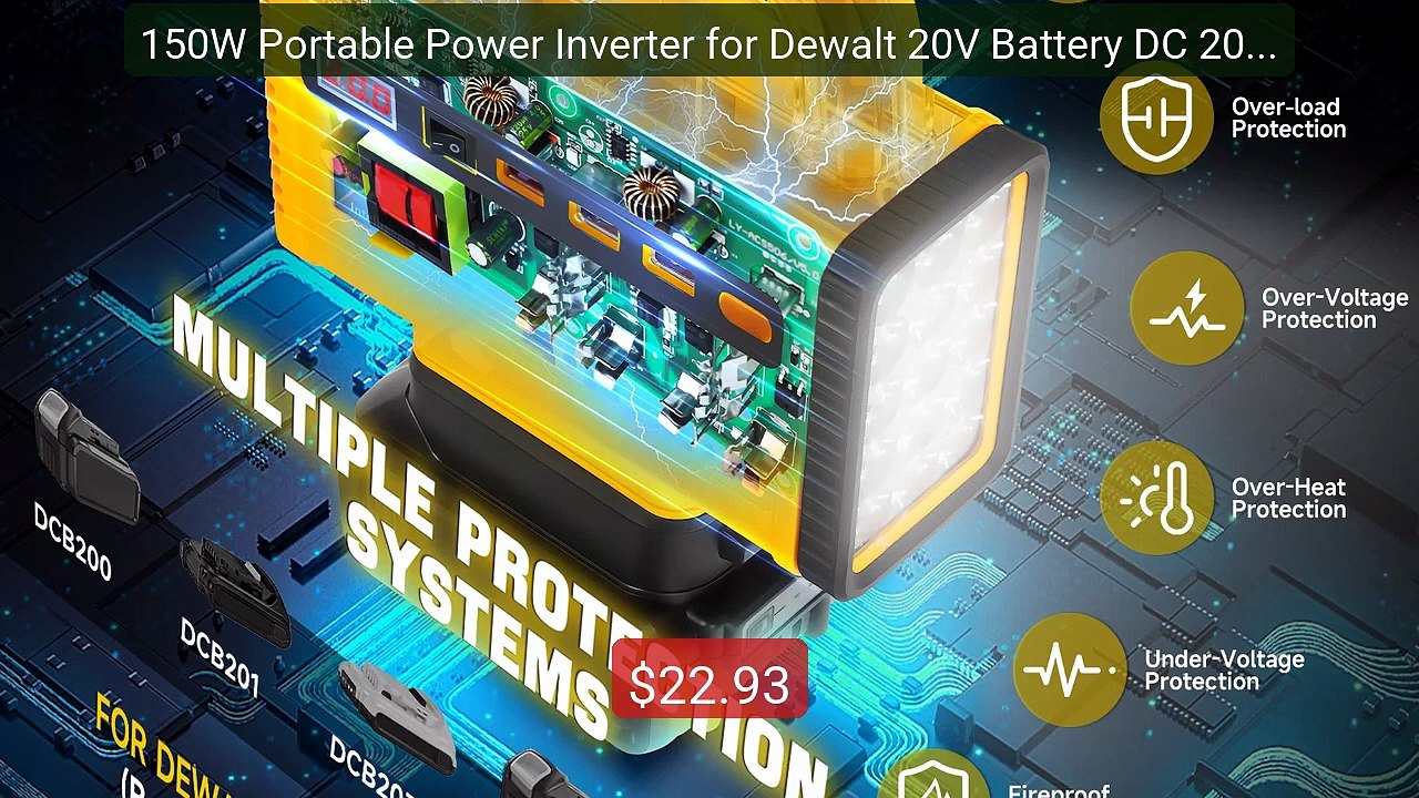 150W Portable Power Inverter for Dewalt 20V Battery DC 20V to AC 1... -- Best Deal 2026 | Shop Now!