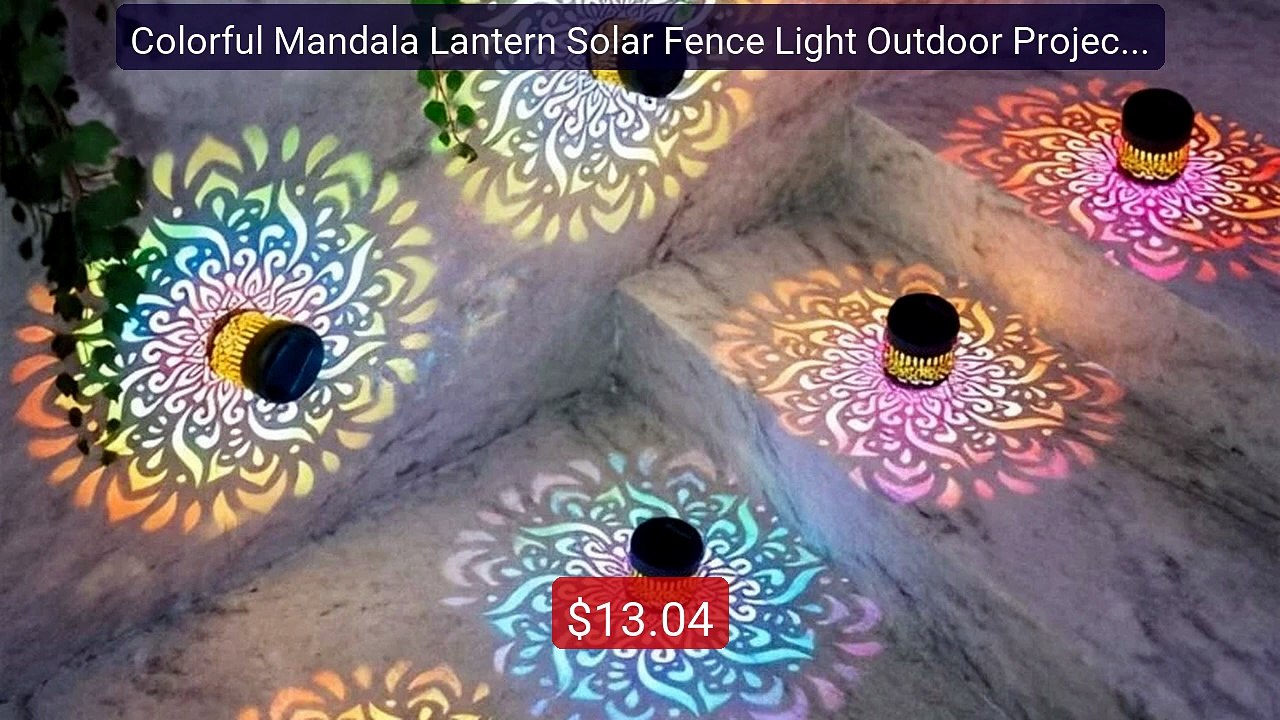 Colorful Mandala Lantern Solar Fence Light Outdoor Projecti... -- Top Pick 2026 | Unbeatable Price!