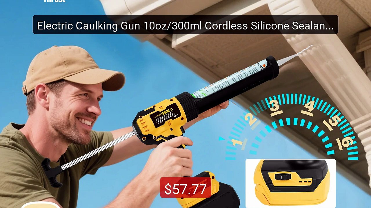 Electric Caulking Gun 10oz/300ml Cordless Silicone Sealant Glue Gun... -- Top Rated 2026 | Buy Now!