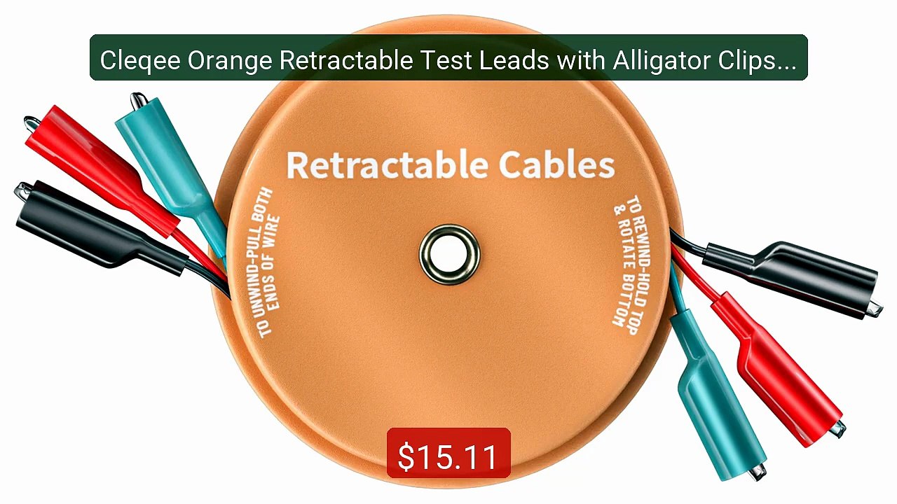 Cleqee Orange Retractable Test Leads with Alligator Clips or 4mm B... -- Best Deal 2026 | Shop Now!