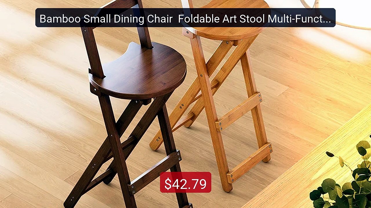 Bamboo Small Dining Chair  Foldable Art Stool Multi-Functional Bar ... -- Top Rated 2026 | Buy Now!