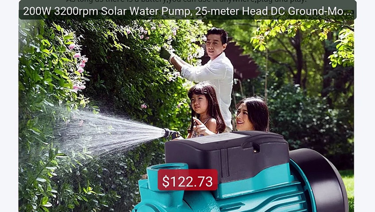 200W 3200rpm Solar Water Pump, 25-meter Head DC Ground-Mounted... -- Best Buy 2026 | Great Quality!