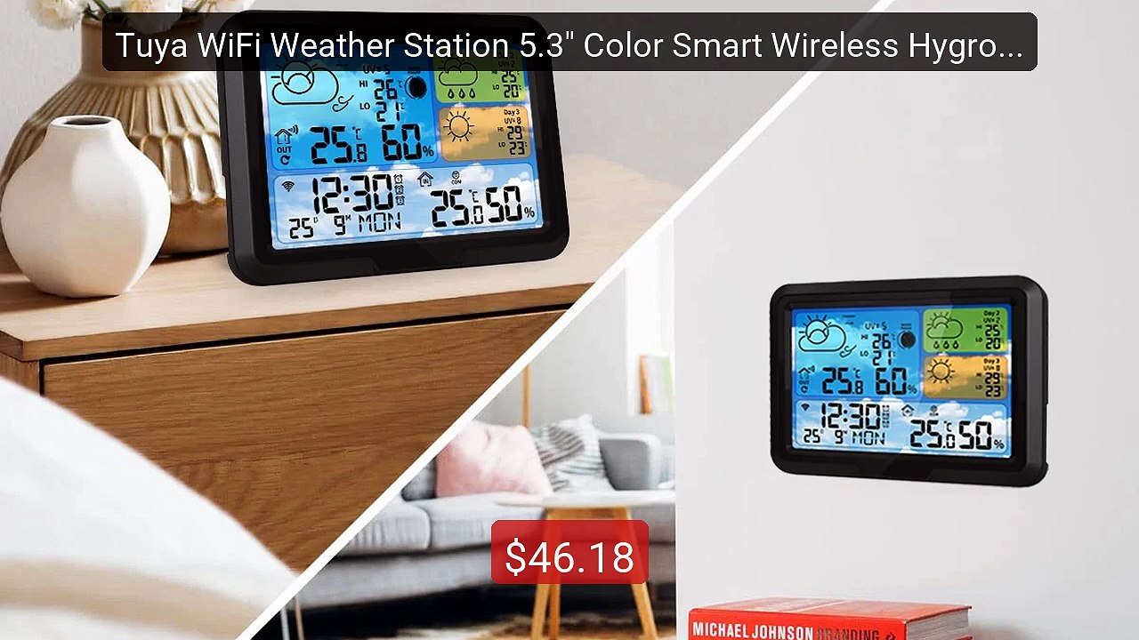 Tuya WiFi Weather Station 5.3" Color Smart Wireless Hygrometer The... -- Best Deal 2026 | Shop Now!
