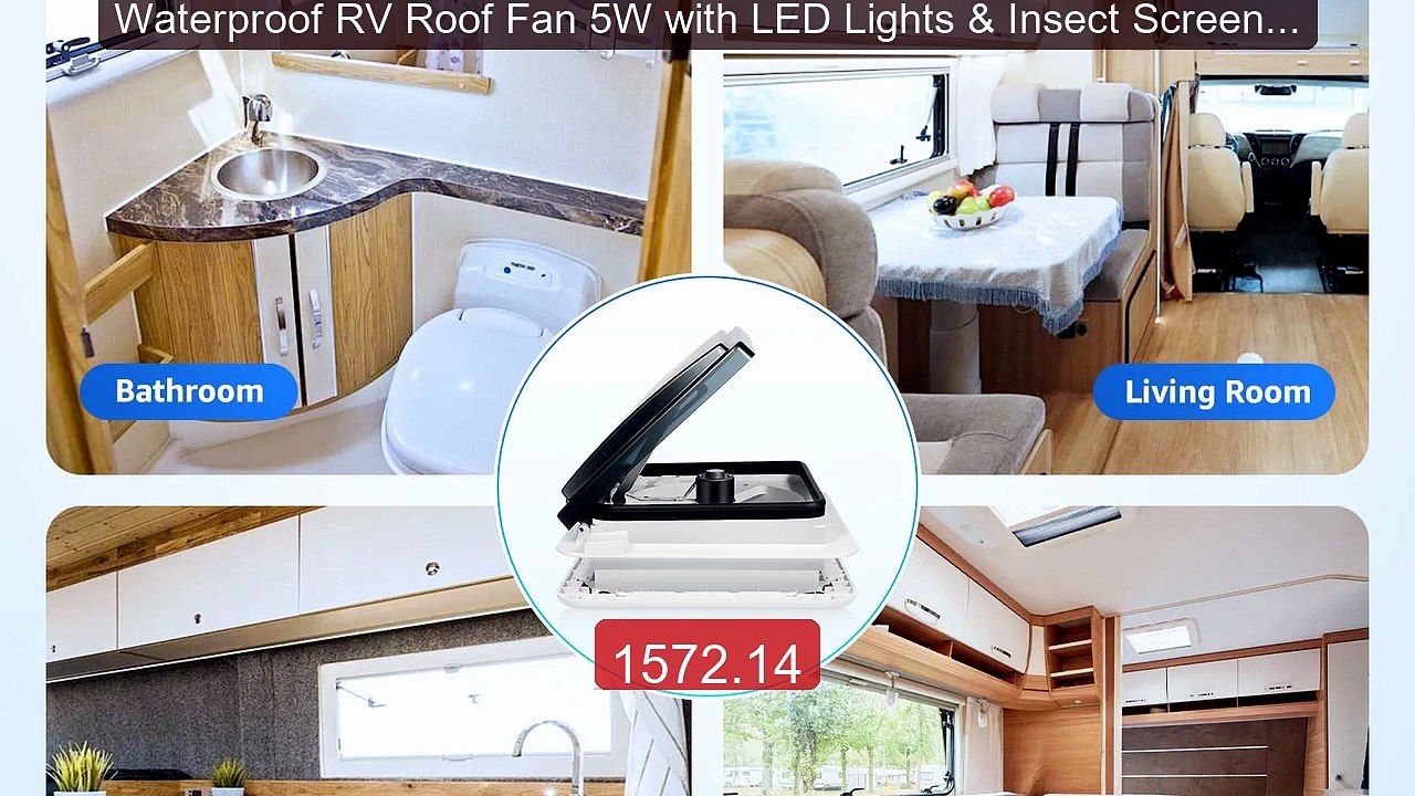 Waterproof RV Roof Fan 5W with LED Lights & Insect Screen IP68  5-3... -- Top Rated 2026 | Buy Now!