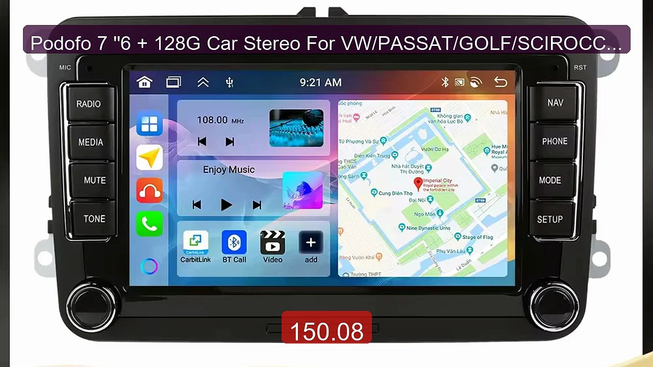 Podofo 7 ''6 + 128G Car Stereo For VW/PASSAT/GOLF/SCIROCCO Mu... -- Amazing Value 2026 | Must Have!
