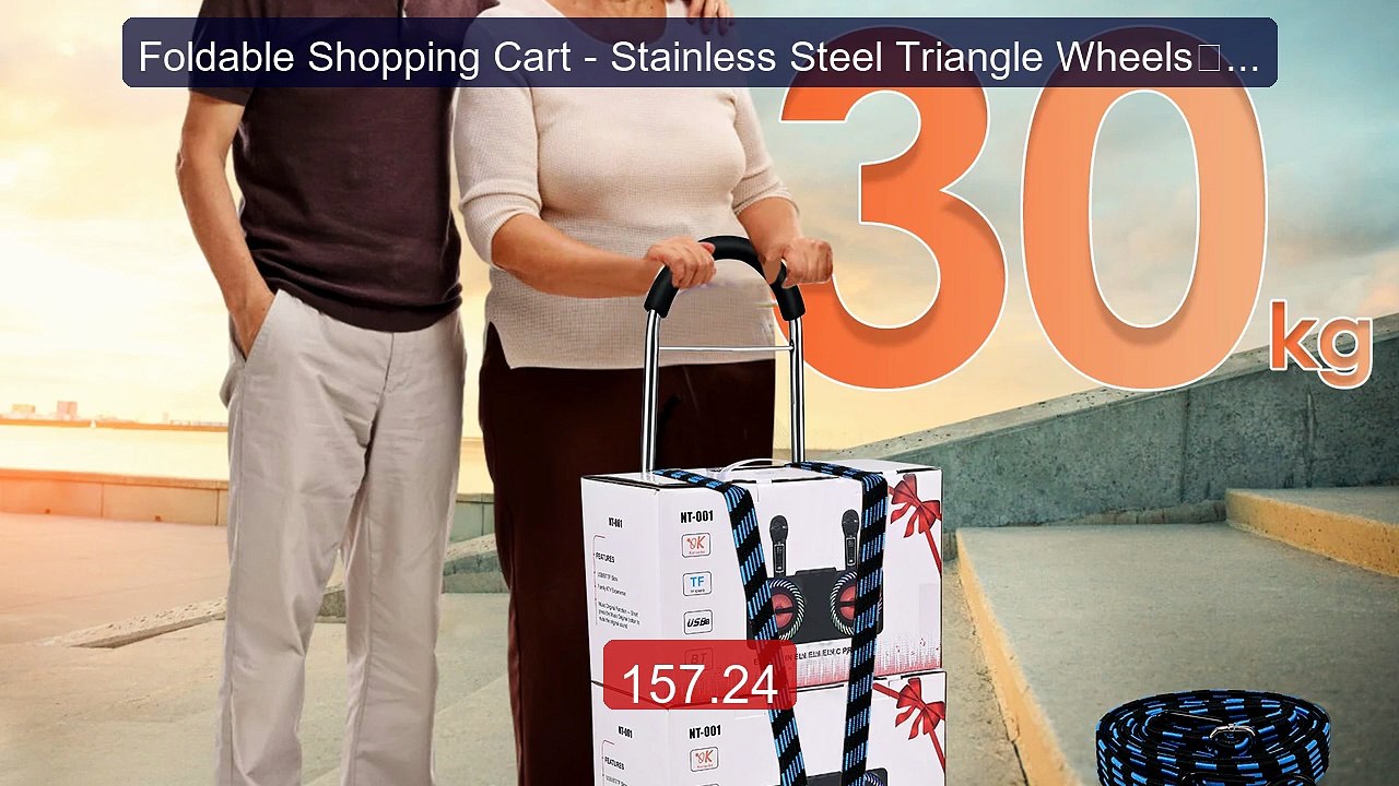 Foldable Shopping Cart - Stainless Steel Triangle Wheels，Li... -- Top Pick 2026 | Unbeatable Price!