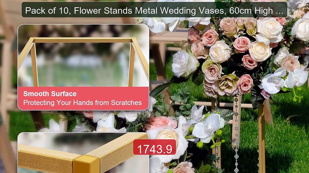 Pack of 10, Flower Stands Metal Wedding Vases, 60cm High Flow... -- Amazing Value 2026 | Must Have!