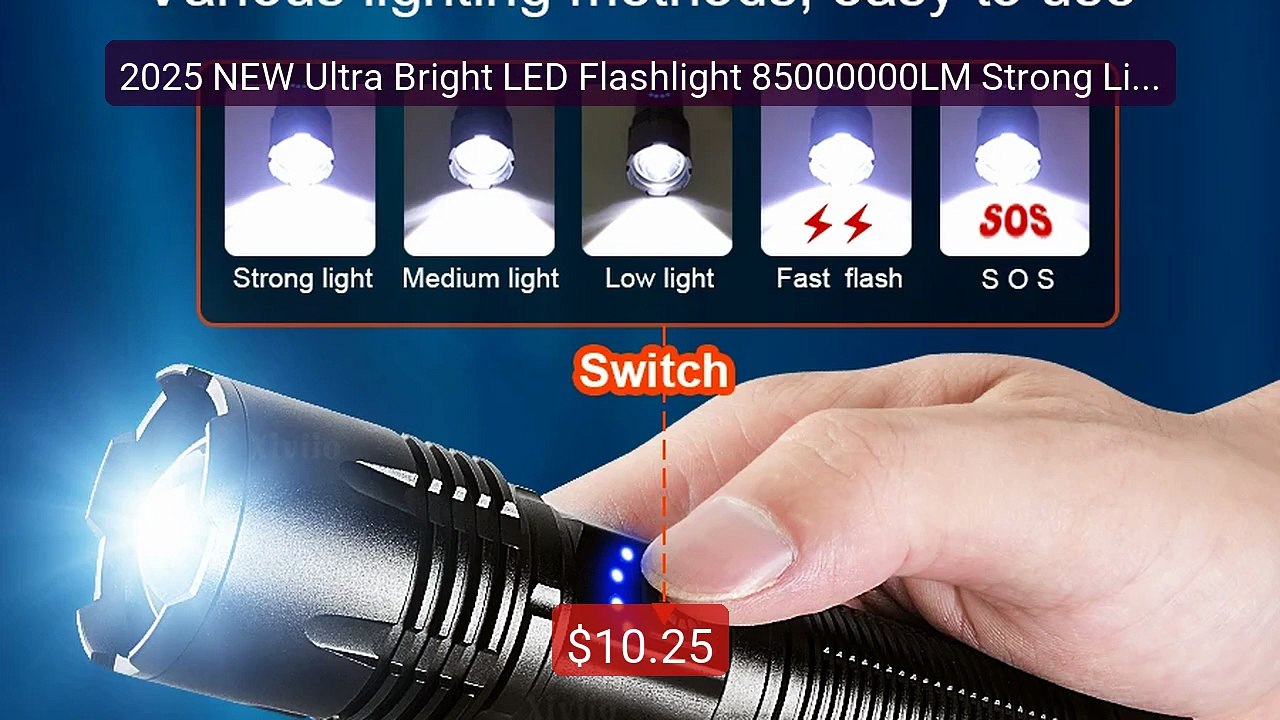 2025 NEW Ultra Bright LED Flashlight 85000000LM Strong Ligh... -- Top Pick 2026 | Unbeatable Price!