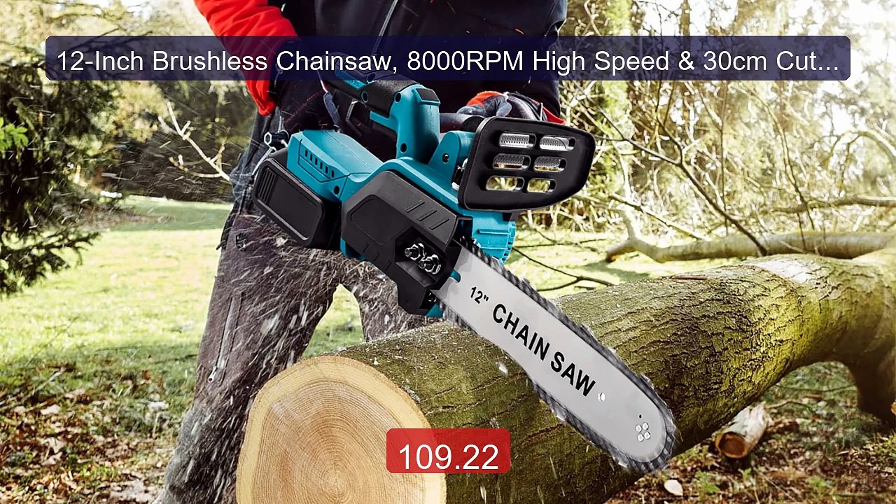 12-Inch Brushless Chainsaw, 8000RPM High Speed & 30cm Cut Cap... -- Amazing Value 2026 | Must Have!