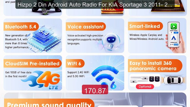 Hizpo 2 Din Android Auto Radio For KIA Sportage 3 2011- 201... Top Pick 2026 | Unbeatable Price!